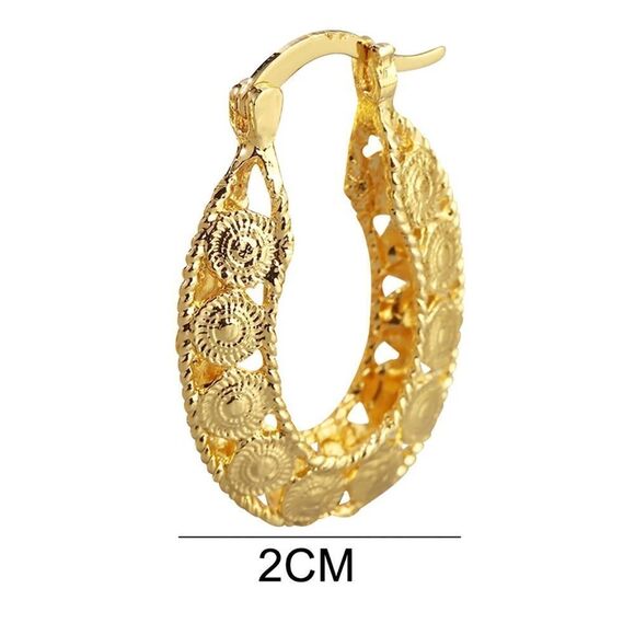 A145 DELICATE 18K YELLOW GOLD PLATED HOOP HUGGIE EARRINGS - Picture 5 of 7